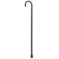 PCP Wood Cane with Round Handle, Crook Style & Walking Aid, Mahogany, Medium