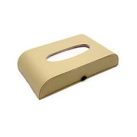 uxcell Beige Faux Leather Facial Tissue Box Napkin Storage Case Holder for Car Home