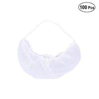 Healifty Disposable Beard net 100pcs Disposable Beard Cover Honeycomb Non Slip Beard Net Protector for Cooking Serving Healthcare Facilities (White)