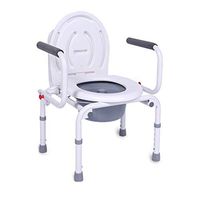 BINZHI Elderly Man Commode Chair, Pregnant Woman Toilet Chair, Without Wheel and with Armrests, Height Adjustable, White Bedside Toilet (Color : White)