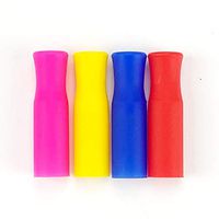 LAST STRAW – Silicone Tips for Steel Cocktail Straws Multi-Color (4)