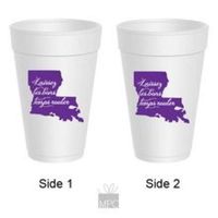 Mandeville Party Company Mardi Gras Styrofoam Cups - Louisiana Laissez Les Bons Temps Rouler