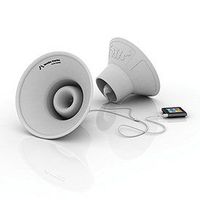Tembo Trunks TTWhite Portable MP3 Player Headphone Speaker Amplifiers, White (Pair)