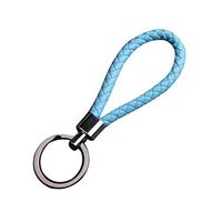 Chirpa Classic Key Chain, Leather Chain Ring Keyfob Heavy Duty Car Keyring Keychain Gift Handbag Pendant Men Women (Sky Blue)