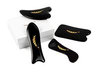 vuUUuv Gua Sha｜Massage Tool - Hand Made Natural Buffalo Horn for SPA Acupuncture Therapy Trigger Point Treatment ，Including Socks with Foot Reflection Points On Them (5 Pack, Black)