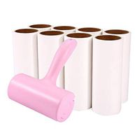 Clothing Sticky hair roller Sticky Hair, Sofa Clothes Sticky Brush Dusting Drum With Dust Protection Cover (60 Sheets Per Roll) Sticky paper (color : Pink)
