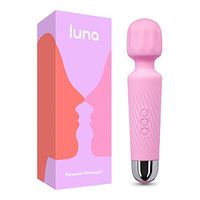 Luna Rechargeable Personal Wand Massager - 20 Vibration Patterns & 8 Speed - Travel Bag Included - Perfect for Muscle Tension, Back, Neck Relief, Soreness, Recovery - Light Pink