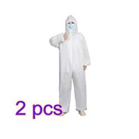BESPORTBLE 2pcs Protective Coveralls Isolation Gowns Disposable Medical Isolation Overalls Nonwoven Surgical Protection Coveralls Protective Body Suit - free size