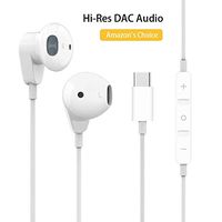 USB C Digital Earphones, Type C HiFi Stereo Headphones, Gym Sports USB C Earbuds Headsets for Google Pixel 2 3 XL Samsung Essential Moto Huawei OnePlus HTC MI etc（White）