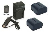 2 Batteries + Charger for JVC GR-DVL815, JVC GR-DVL817, JVC GR-DVL820, JVC GR-DVL915, JVC GR-DVL920U