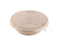 [300 Count] Clear Lids for 24oz & 29oz Compostable Bowls by EcoQuality Plastic Clear Lids for Natural Sugarcane Bagasse Bamboo Fibers Sturdy Compostable Eco Friendly Environmental Paper Plastic Bowls