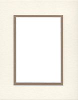 Pack of (2) 16x20 Double Acid Free White Core Picture Mats Cut for 12x16 Pictures in Cream and Khaki Brown