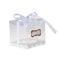 Toifucos 12pcs Clear DIY Cupcake Boxes Pudding Case for Christmas Wedding Birthday Shower Party Favor Boxes, White