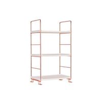 Storage Rack,Pinleg Iron Corner Organizer Bathroom Caddy Shelf Kitchen Holder Rose Gold Wrought Iron Tabletop Living Room Shelf Multifunctional Kitchen Storage Shelf 2/3 Tier (Rose Gold, L)