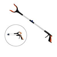 Lakaw 32" Lightweight Extra Long Handy Trash Claw Grabber, Grabber Reacher Tool, Foldable Litter Picker, Arm Extension, Rubber Head, Rubber Grip, Orange(1 Pack)