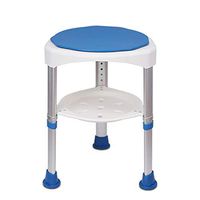 Caperp Bathroom Accessories Bathing Chair Bath Supplies Non-Slip Durable Thick Aluminum Bath Chair Home Medical Rotatable Round Bathroom Stool Elderly Child Pregnant Women