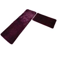 Super1798 2Pcs/Set Bathroom Kitchen Anti-slip Thicken Floor Carpet Door Mat Cushion Pads Decor-Wine Red
