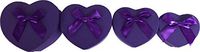 Cypress Lane Hand Made Heart Shaped Rigid Gift Box with Ribbon, a Nested Set of 4 (Purple)