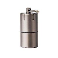 SharpointHome Mini Windproof Brass Lighter Portable Aluminium Alloy Lighter EDC Keychain Fire Starter for Outdoor Activity (Silver)