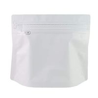 1dingdeals 25pcs Heat Sealable Double Ziplock Degassing Valve Aluminum Mylar Stand-Up Coffee Storage Bags with Pull Tab (16oz, Matte White)