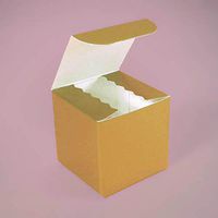 Gold Colored Gift Boxes 4" X 4" X 2 1/2" | Quantity: 100