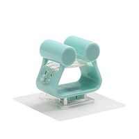 Non Punch Adhesive Wall Mounted Mop Holder Storage Broom Hanger Clip Seamless Mop Hook Bathroom Home Kitchen Organizer (Green)