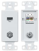 Wall Plate and Jack, Cat 5E/F-Type, White