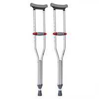 Alloeliey Crutches, Old Man Crutches, Adjustable Height Aluminum Cane Non-Slip Thickening and Retractable, Suitable for The Elderly and Children,Silver