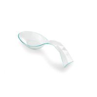Alcas Bon Ton Tasting Spoon, Clear Plastic with Green Tint - 20 Pieces