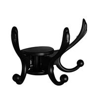 Elevin(TM) Bathroom Toilet Activity Hook Hotel Engineering Hook Black Rotating Hook