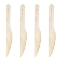 Dress My Cupcake Natural Wood Candy 200-Pack Buffet Knives DIY Kit, Celebrate, Pink