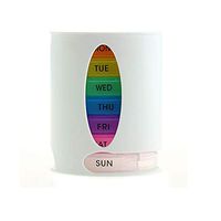 Portable Weekly Pill Organizer - Stackable Large Compartments 7 Day Pill Box(4 Times A Day) Pill Case Green Pill Box White