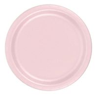 240 Light Pink (10 Pks of 24) 9 Inch Wax Coated Plain Solid Color Dessert Luncheon