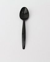 B-Kind Party Pack 100 Count Thick Strong and Durable Medium-Heavy Weight Disposable Black Spoons for Camping, Picnics, Parties, and Weddings