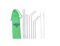 Earth Lover Co. Set of 8 Stainless Steel Straws, Carrying Case, 2 Cleaning Brushes, Reusable, Environmentally Friendly, Eco, 10.5/8.5 Inch, 6mm Wide, Straight, Bent, Long, Short, Fits 20oz. and 30oz.