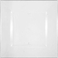 amscan Square Premium Plastic Plates, 10 3/4", Clear