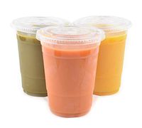 [600 SETS] Plastic Disposable Cups with Lids - Premium 16 oz (ounces) Crystal Clear PET for Cold Drinks Iced Coffee Tea Juices Smoothies Slush Soda Cocktails Beer Kids Safe (16oz Cups + Flat Lids)