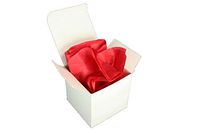 Verazui Red Pack of 10 White Favor Boxes 3x3x3 with Color Tissue Paper Sheets