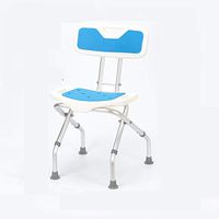 Heavy Duty Shower Chair with Back for Handicap, Disabled, Seniors & Elderly Adjustable Height Bath and Shower Chair Seat Supports up to 300 lbs