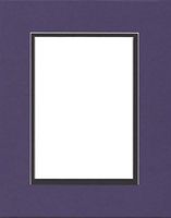 22x28 Double Acid Free White Core Picture Mats Cut for 18x24 Pictures in Purple and Black
