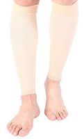 Doc Miller Premium Calf Compression Sleeve 1 Pair 20-30mmHg Graduated Support for Sports Running Circulation Recovery Shin Splints Varicose Veins (Pale Skin, Large)