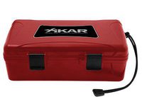 Xikar 10 Cigar Travel Humidor Case, Rugged, Airtight, Watertight, Red