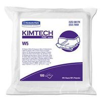 Kimtech W5 Critical Task Wipers, Flat Double Bag, Spunlace, 9X9, White, 100/Pk, 5/Carton