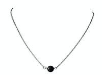 Essential Oil Diffuser & Aromatherapy Necklace | Lava Bead Jewelry | Rose Gold Plated Stainless Steel | 5 Adjustable Lengths | Delicate, Minimalist Design | A (Single Bead Silver)