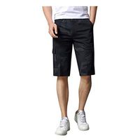 Men's Work Shorts, Summer Casual Combat Shorts High Waist Multi Pocket Cropped Cotton Shorts Overalls
