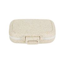 Portable 3 Slot Seal Folding Pill Box - Pill Case Organiser Tablet Container Family Daily Storage Organization Size Small (Wheat Straw Primary Color)