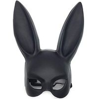 LSGNB Bunny Girl Mask Halloween Bunny Mask Party Color COS Masquerade Bunny Ear Mask (Size : Matte Black)