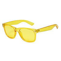 Color Therapy Glasses Chakra Mood Light Color Tinted Therapy Chromotherapy Transparent Glasses by ASVP Shop (Yellow)