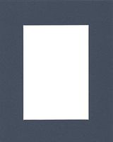 Pack of (5) 8x10 Acid Free White Core Picture Mats Cut for 5x7 Pictures in Baltic Blue