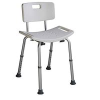 Adjustable Shower Chair Seat Bench with Back | Medical Supplies and Equipment for Seniors | Rust-Resistant, Durable and Corrosion-Proof Heavy-Duty Aluminum and Anti-Skid Protectors Frame - Grey